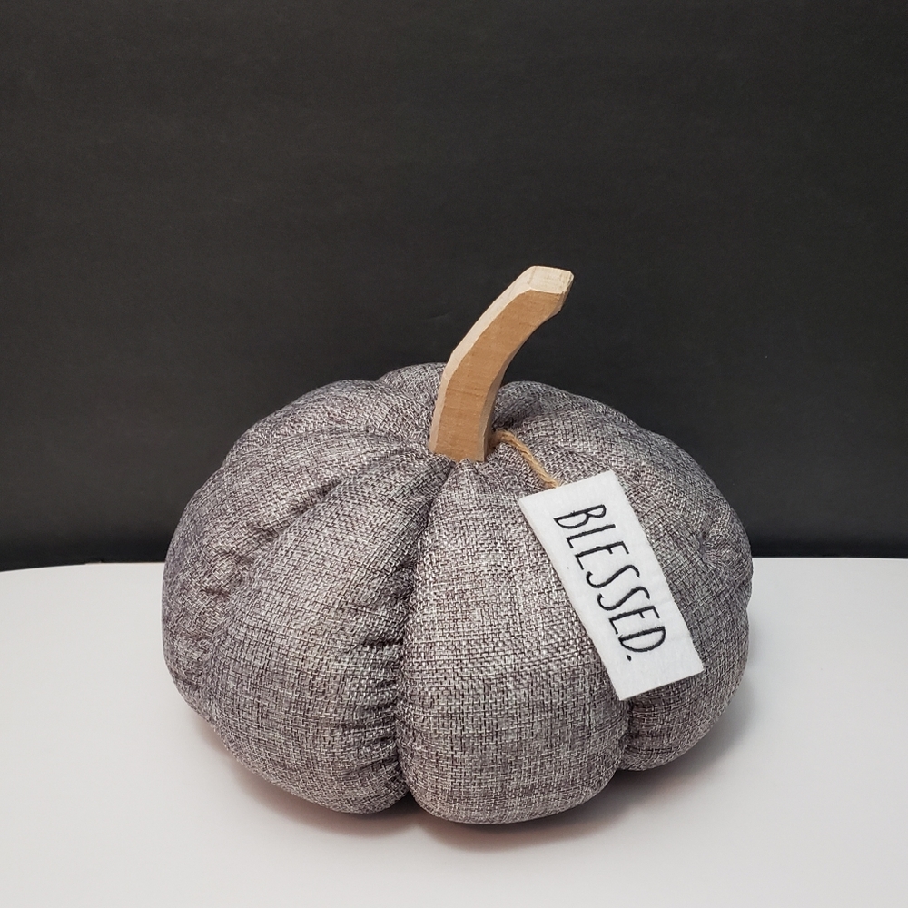 Rae Dunn wool Pumpkin BLESSED tag